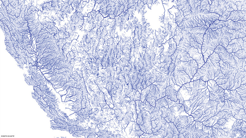 Illustration for article titled A map of all the rivers in the United States, and nothing else
